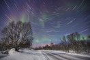 Star trails Norway Northern Lights